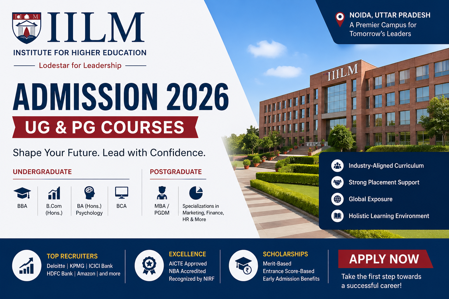 IILM Admission 2026 for UG and PG Courses in Uttar Pradesh